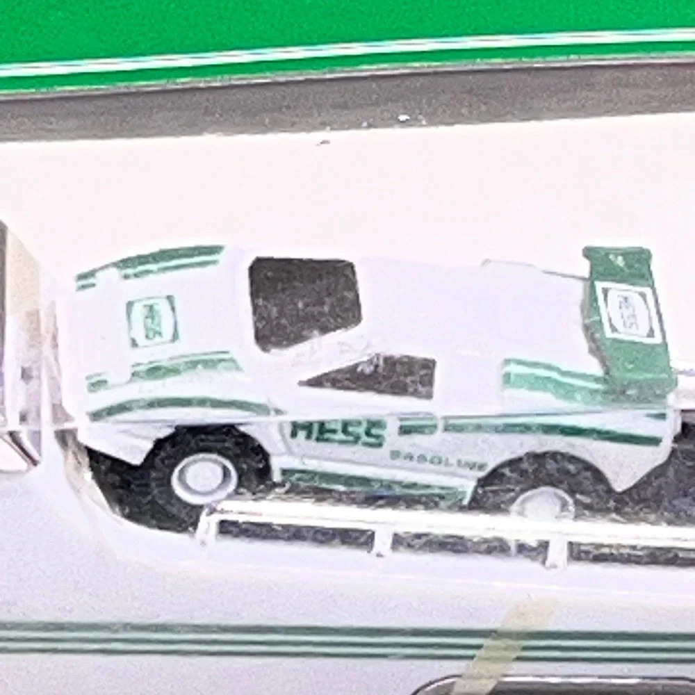 Hess 2001 Miniature Racer Transport White Green Toy Truck Set‎ Original Box